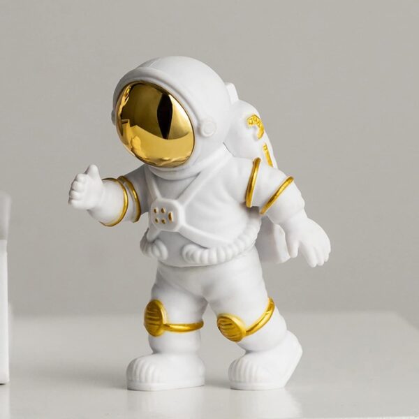 1733351394 Street27 Polyvinyl Chloride 3Pcs Astronaut Action Figurine Home Decor Astronaut Statue Study Office Desk Decor Showpiece Gift Decoration Accessories Outer Space Pvc SculptureGolden