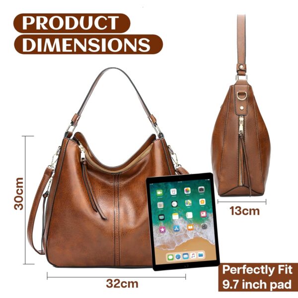 1733386720 Storite Womens Faux Leather Shoulder Handbags Hobo Bag Big Ladies Purse Multiple Compartments Tote Bag for Office and College with Long Strap– Brown