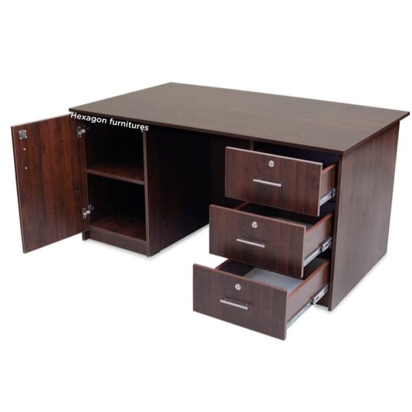 1733449881 Hexagon Furnitures Office TableStudy Desk Engineered WoodBrown