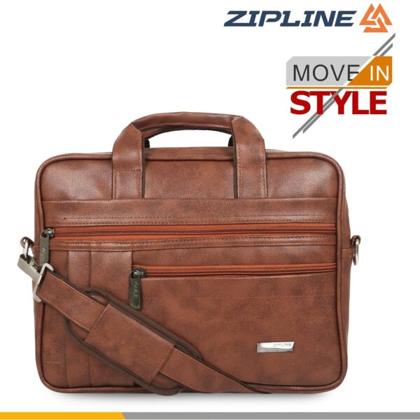 1733501858 Zipline Synthetic Leather Executive SMALL messenger bag for upto 13 LaptopTablet for men women with multiple compartments