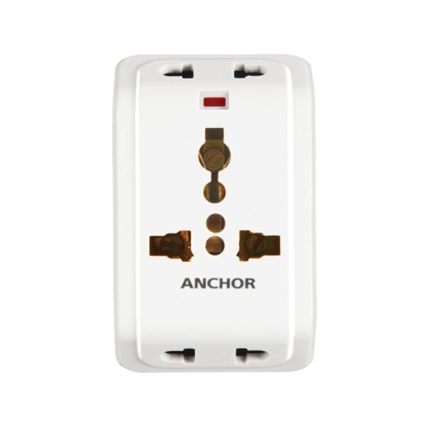 1733507718 ANCHOR 6A 3 Pin Multi Plug Socket Travel Adapter with Universal Socket 3 Pin Multi Plug Extension Socket White PK3