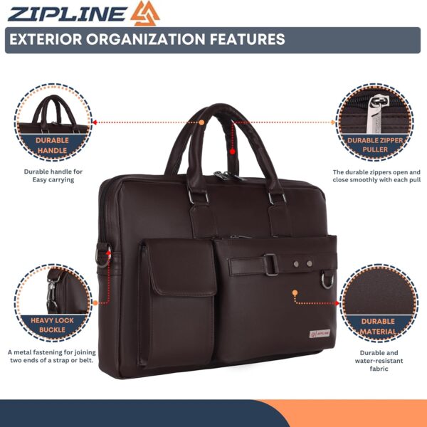 1733528475 Zipline Office Faux Leather laptop bag for Men Fits 141515.6 inch TabletLaptop Messenger Bags For Mens