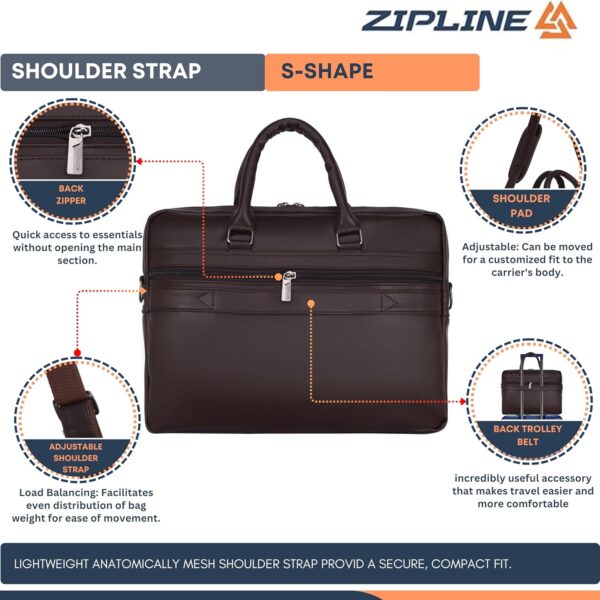 1733528478 Zipline Office Faux Leather laptop bag for Men Fits 141515.6 inch TabletLaptop Messenger Bags For Mens