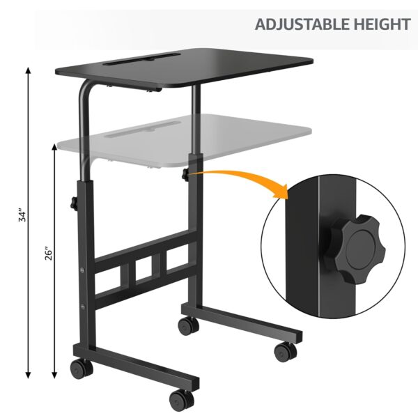 1733536721 UmI. Wooden Multipurpose Adjustable Height Table With Wheels For Work From Home Study Office And Bedroom Without Drawer