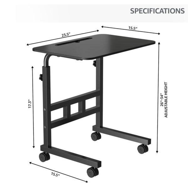 1733536728 UmI. Wooden Multipurpose Adjustable Height Table With Wheels For Work From Home Study Office And Bedroom Without Drawer