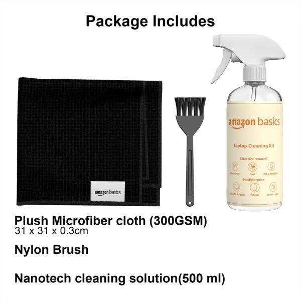 1733579183 Amazon Basics 2 in 1 Professional Screen and Lens Cleaning Kit for Lens Binocular Laptop TV Monitor Smartphone Tablet Non Toxic Formula 500 ml