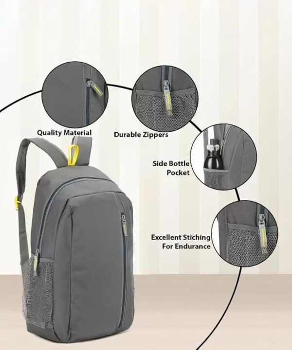 1733580021 BigPlayer Grey 20L Smart Backpack School College and Office Bag for Men Women Ideal for Travel and Business