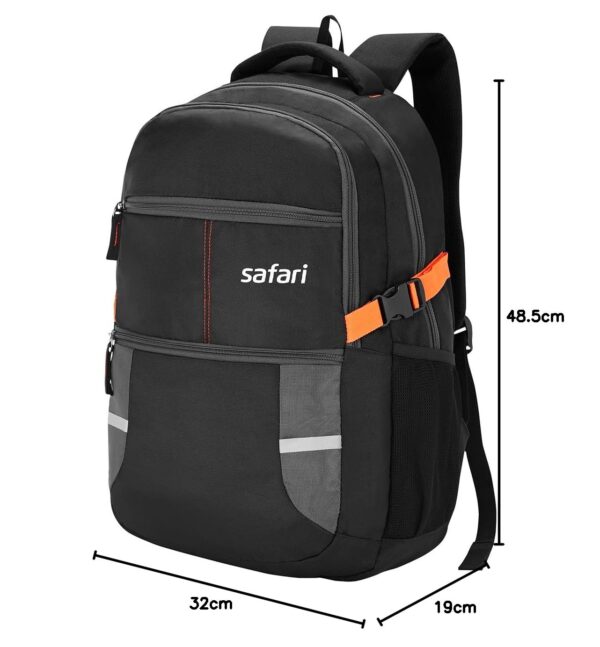 1733583753 Safari Omega spaciouslarge laptop backpack with Raincover college bag travel bag for men and women Black 30 Litre