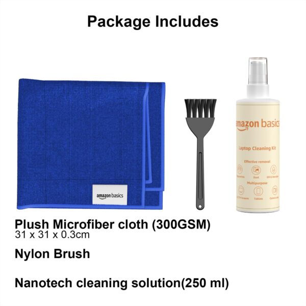 1733595989 Amazon Basics 2 in 1 Professional Screen and Lens Cleaning Kit for Lens Binocular Laptop TV Monitor Smartphone Tablet Non Toxic Formula 250 ml