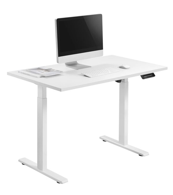 1733669874 JIN OFFICE Electric Height Adjustable Desk 100 Kg Weight Capacity3 Year Warranty Motorized Sit Stand Desk 3 Memory Preset White Frame with White Top 1200 X 750 mm25MM Thickness