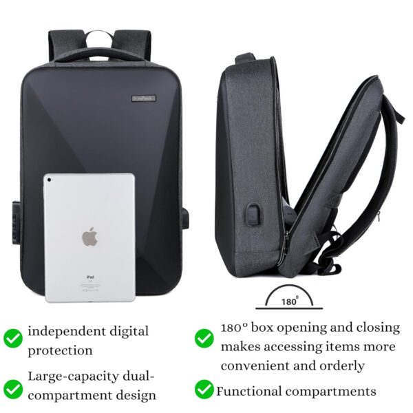 1733685612 ImPack Business Smart Backpack Waterproof Antitheft Lock Hardshell Laptop Backpack with USB Charging PortTravel Durable Backpack for Men and Women