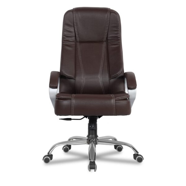 1733687251 Green Soul Vienna Leatherette Office Chair Ergonomic Executive Boss Chair with Spacious Cushioned Seat Heavy Duty Metal Base High Back 3 Years Warranty Brown