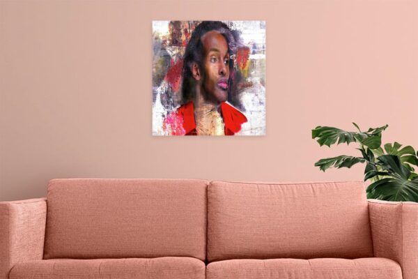 1733793762 VERRE ART Printed Framed Canvas Painting for Home Decor Office Wall Studio Wall Living Room Decoration 14x14inch Wrapped Image Of A Black Man Print