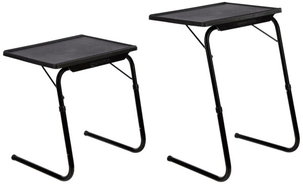 1733802450 Amazon Basics Height Adjustable Laptop Table Adjustable Table Angle Alloy Steel Foldable Black 75 cm H 52.5 cm L 40 cm W