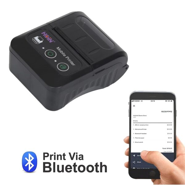 1733872128 HOIN Original 58mm Portable Rechargeable Mobile Thermal Printer with Charger