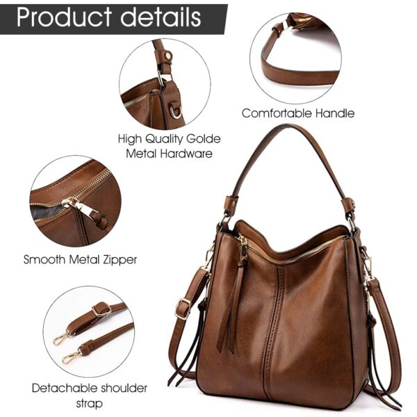 1733876506 Zibuyu� Tote Handbag for Women Girls Stylish Fashion Faux Leather Tote Shoulder Bag Classic Solid Color Shoulder Tote Bag for Women Girls Crossbody Bags for Girls Women Gift 1