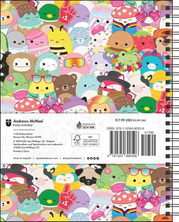 1733996075 Squishmallows 12 Month 2025 MonthlyWeekly Planner Calendar