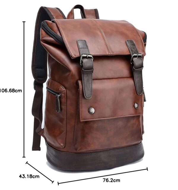 1734002581 FUR JADEN Vegan Leather Anti Theft Casual Laptop Backpack with 15.6 Inch Laptop Pocket