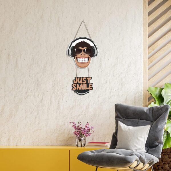 1734003353 Artvibes Monkey Smile Printed Wooden Wall Hanging Ornaments with Quotes for Home Decor Office Gifts Living Room Bedroom Wood Decorative Items Modern Decoration Artworks WH 5707N