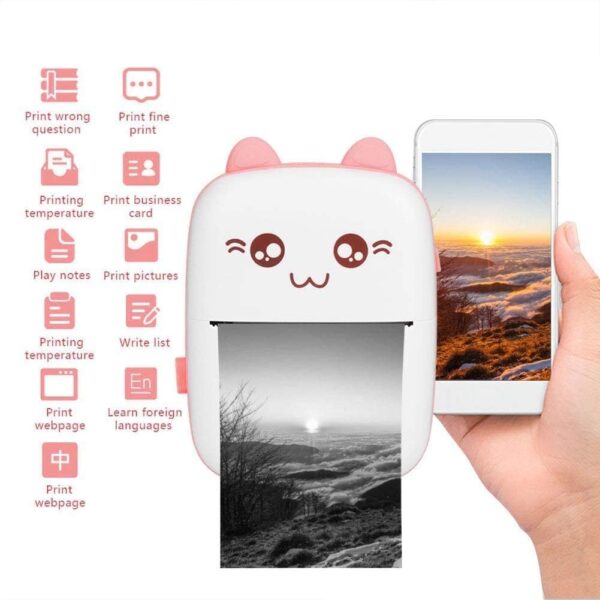 1734029441 HOMENITY® Mini Pocket Printer for Student Bluetooth Connectivity Mini Thermal Pocket Printer for Photo Wireless Smart Instant Photo Printer for Kids Mini Printer