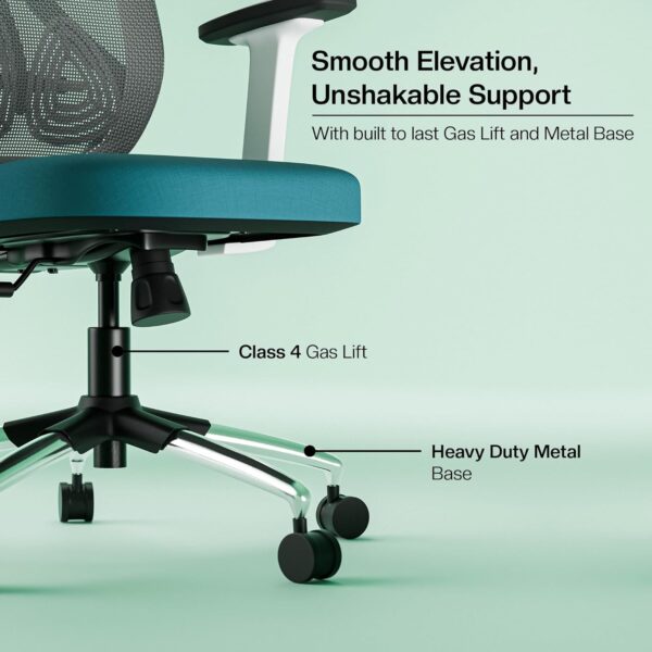 1734036411 Green Soul Zodiac Lite Office Chair Flybird Ergonomic Design Adjustable Armrests Synchro Tilt Mechanism Adjustable Lumbar SupportMesh Fabric No Seat Slider White Blue