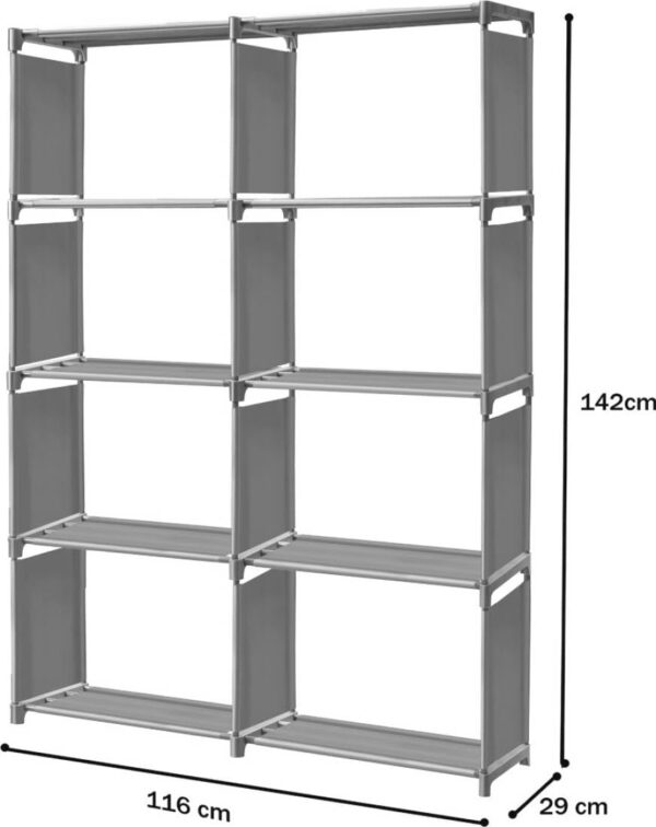 1734087320 Danzera Multipurpose Bookshelf for ChildrenStorage Shelve for Books Storage OrganizerBookcase for Home FurnitureCabinet Shelves for Bedroom Office. Plain Grey 8 Shelf