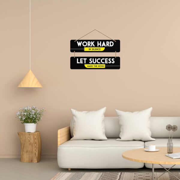 1734101149 Artvibes Work Hard Motivational Quote Wall Hanger for Home Decor Office WH 5406N Set of 2Multi 6