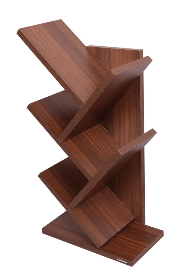 1734198310 Madhuran Engineering Wood Studio Shelf Bookcase Space Saving Holder Books Office Desk Organizer Matte Classic Walnut