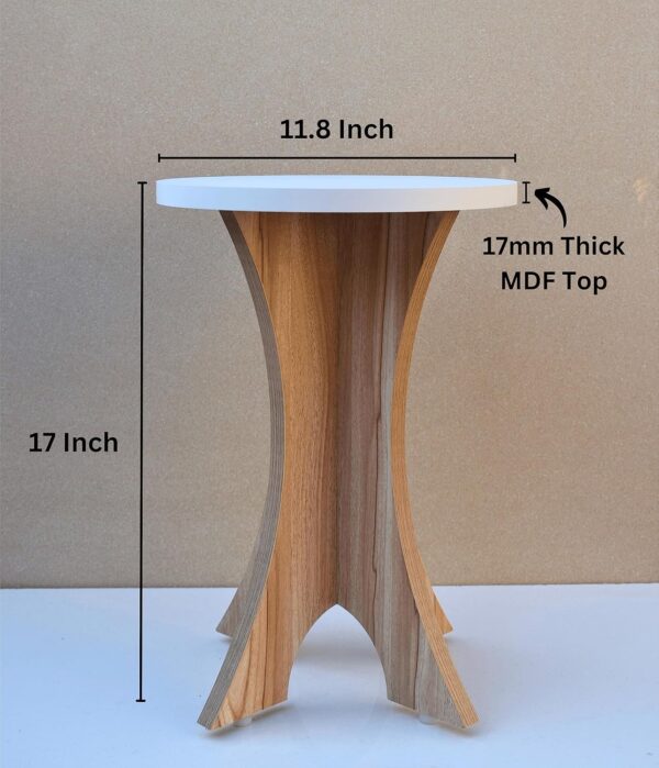 1734232490 Beautiful Wooden Side TableEnd TablePlant StandTea TableStool Living Room Furniture Round Shape 17 Inch