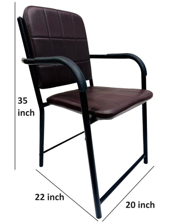 1734273325 APPLE FURNITURE Chair Executive Office Visitor Chair Study Chair for Students with arm Rest with Cast Iron Frame and Cushion seat Back Pack of 1 Coffee