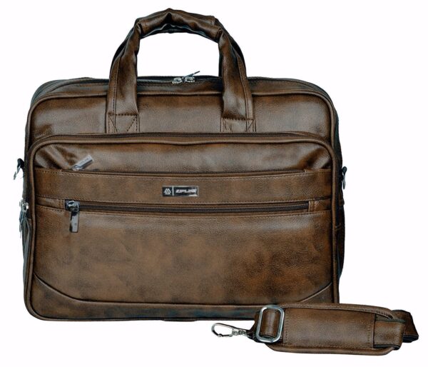 1734283985 Zipline Office Laptop Vegan Leather Executive Formal 15.6 Laptop Briefcase Messenger Bag for Men Women with Multiple compartments