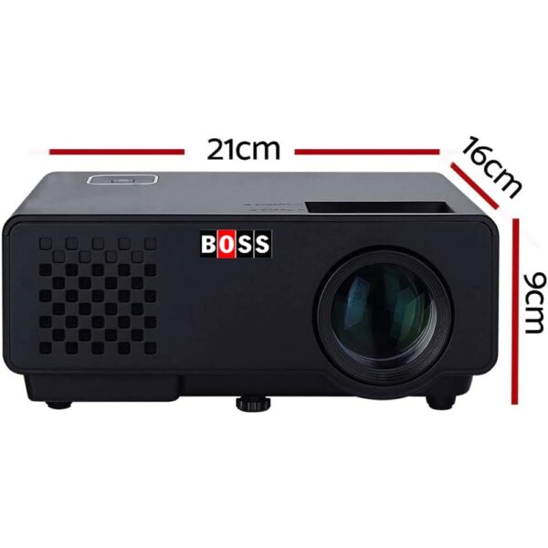 1734346216 4K PROJECTOR Boss S35 1980 x 1080 Full HD 4000 Lumens Display Contrast Ratio 40001 60000 Hours Life HomeOfficeEducational Purpose Supports Bluetooth USB HDMI AV AUX WiFi APP Support