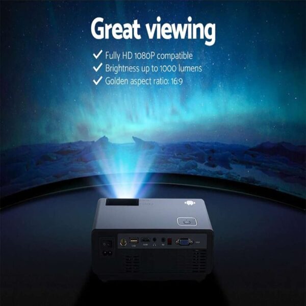 1734346218 4K PROJECTOR Boss S35 1980 x 1080 Full HD 4000 Lumens Display Contrast Ratio 40001 60000 Hours Life HomeOfficeEducational Purpose Supports Bluetooth USB HDMI AV AUX WiFi APP Support