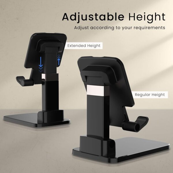 1734446762 Ambrane Tablet Mobile Holder for All Smartphones Tabs Kindle iPad Mobile Holding Tabletop Stand Height Adjustment Foldable Design Multipurpose Anti Skid Design Twistand Black