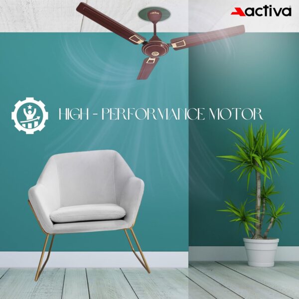 1734472911 ACTIVA 390 RPM High Speed 1200 MM Apsra Deco Ceiling Fan with 2 Year Warranty Deco Brown