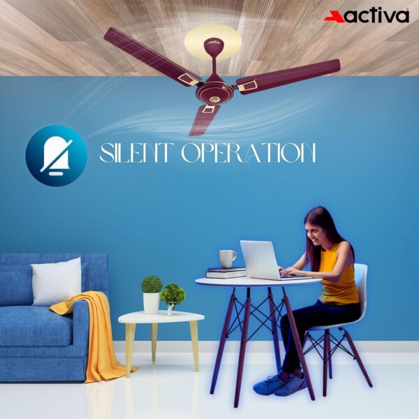 1734472918 ACTIVA 390 RPM High Speed 1200 MM Apsra Deco Ceiling Fan with 2 Year Warranty Deco Brown