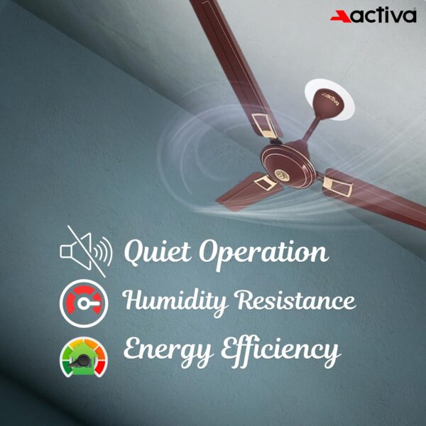 1734472920 ACTIVA 390 RPM High Speed 1200 MM Apsra Deco Ceiling Fan with 2 Year Warranty Deco Brown