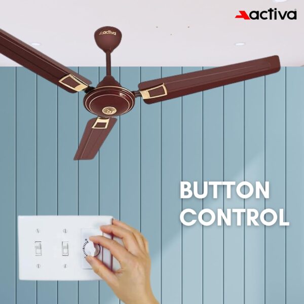 1734472926 ACTIVA 390 RPM High Speed 1200 MM Apsra Deco Ceiling Fan with 2 Year Warranty Deco Brown