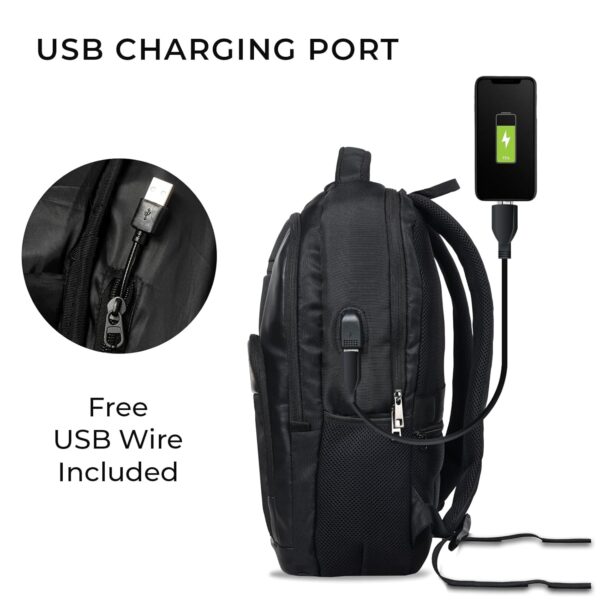 1734515779 DEIN KLEIDER Nexus Anti Theft 15.6 Inch Smart Tech Laptop Backpack with 100 Waterproof fabric USB Charging Port and Anti Theft Pocket Accessories Organiser for Men Women Boys Girls