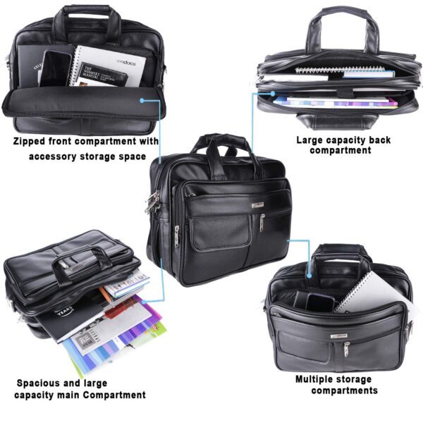 1734525339 Zipline Executive Formal 15.6 Laptop MacBook Briefcase MessengerOfficeTravelExecutiveBusiness Bag for Men Women with Multiple compartments