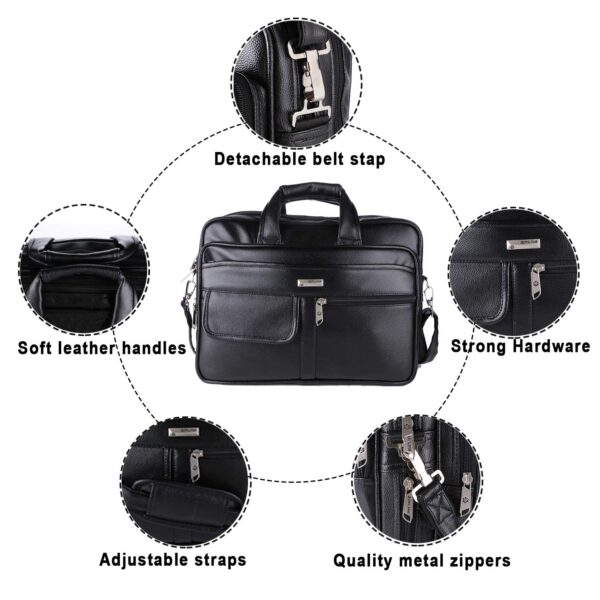 1734525342 Zipline Executive Formal 15.6 Laptop MacBook Briefcase MessengerOfficeTravelExecutiveBusiness Bag for Men Women with Multiple compartments