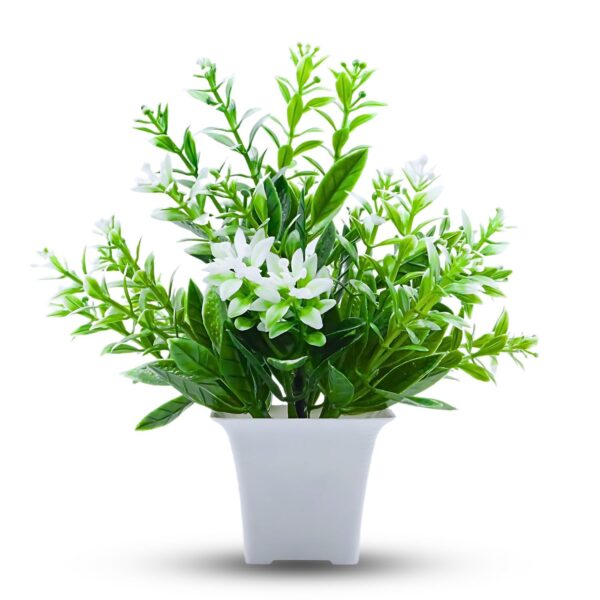 1734583482 Artificial Flower Plants with Pot Showcase Decoration Plants Flowers Fake Plant Artificial Plants for Home Decor Office Gifting Plants Decorative Plants Set of 4 Flower 014