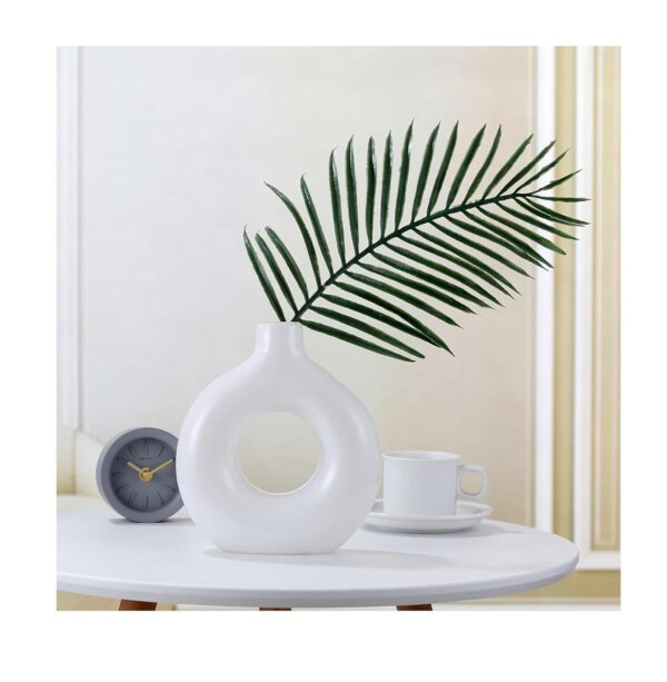 1734595958 SPHINX Ceramic Donut Vase Flower Vase Pampas Grass Vase Vase Home Decor Centrepiece Decor for Home Office or Gifts Vase Only White 6 inch