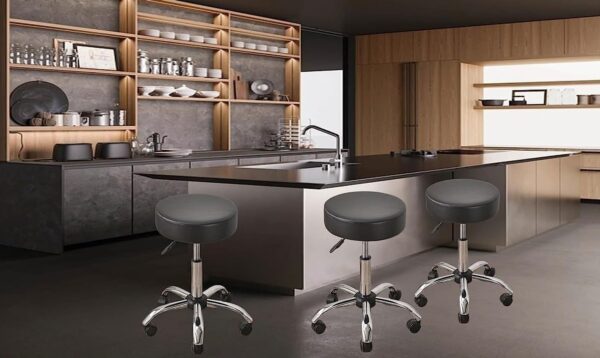 1734729467 Aarpee Furnitures Revolving 360 Degrees Stool Suitable for HomeOfficeStudyVanityShopsCliniclabSpaConferenceMeetingReception Black