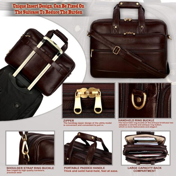 1734731936 HYATT Leather Accessories 16 Inch Leather Laptop Briefcase Office Bags