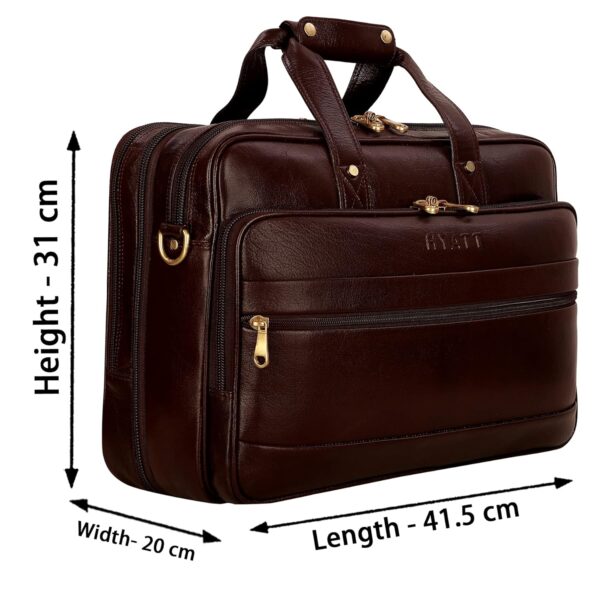 1734731942 HYATT Leather Accessories 16 Inch Leather Laptop Briefcase Office Bags