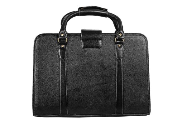 1734745047 HYATT Leather Accessories 24 Litres Leather Laptop Briefcase Bag for Men Office L 45.7 x H 35.6 x W 15.2 cm