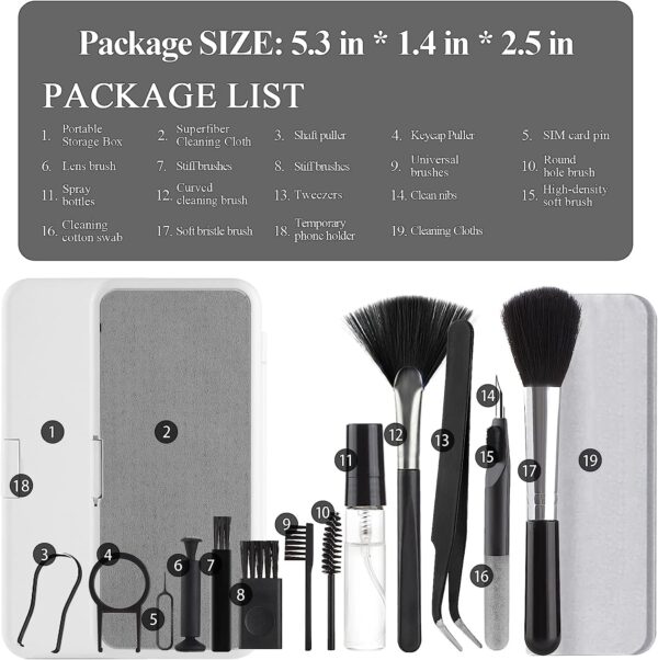 1734821692 Ultimate 18 in 1 Cleaning Tool for Gadget Hygiene for Smartphones Laptops Tablets Monitors Keyboards Printers Glasses Camera Lenses Gaming Consoles All in one Cleaning Kit