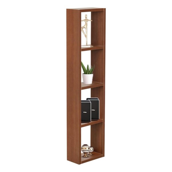 1734848749 Tinbell® Engineered Wood Bookcase Display Rack Books Storage Organizer Bookshelf for Home Furniture Cabinet for Bedroom Office Living Room Brown 4 Shelves DIY