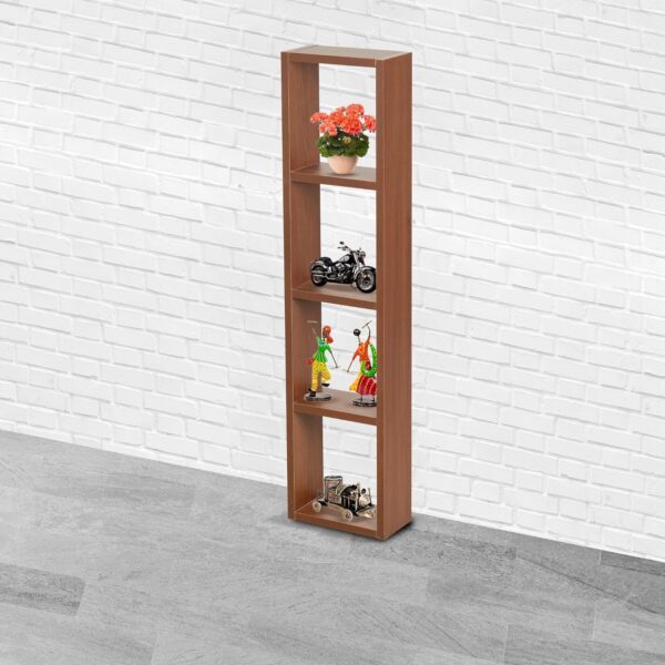 1734848751 Tinbell® Engineered Wood Bookcase Display Rack Books Storage Organizer Bookshelf for Home Furniture Cabinet for Bedroom Office Living Room Brown 4 Shelves DIY